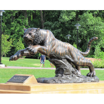 animal métal bronze jardin haute qualité vie taille tiger statue